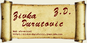 Živka Durutović vizit kartica